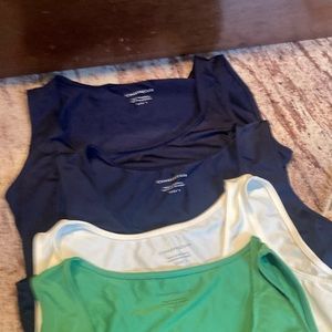 Four tanks top from charter club in small. Black, blue, beige and green